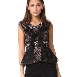 NWOT Alexis Black Lace Top